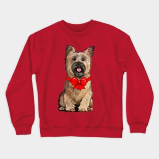 Wheaten Cairn Terrier Dressed Up for Christmas Crewneck Sweatshirt